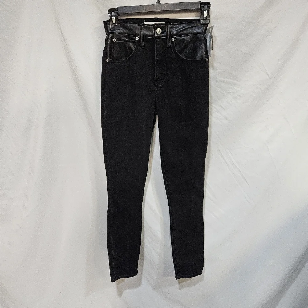 Abercrombie & Fitch The Super Skinny Ankle High Rise Jean Leather Pockets 24/00L